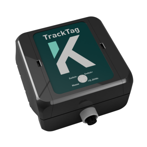 Compteur horaire TrackTag multifonction avec GPS et carte SIM dédiè au suivi du materiel agricole. Mesure temps utilisation, surface, positionnement en temps réel.